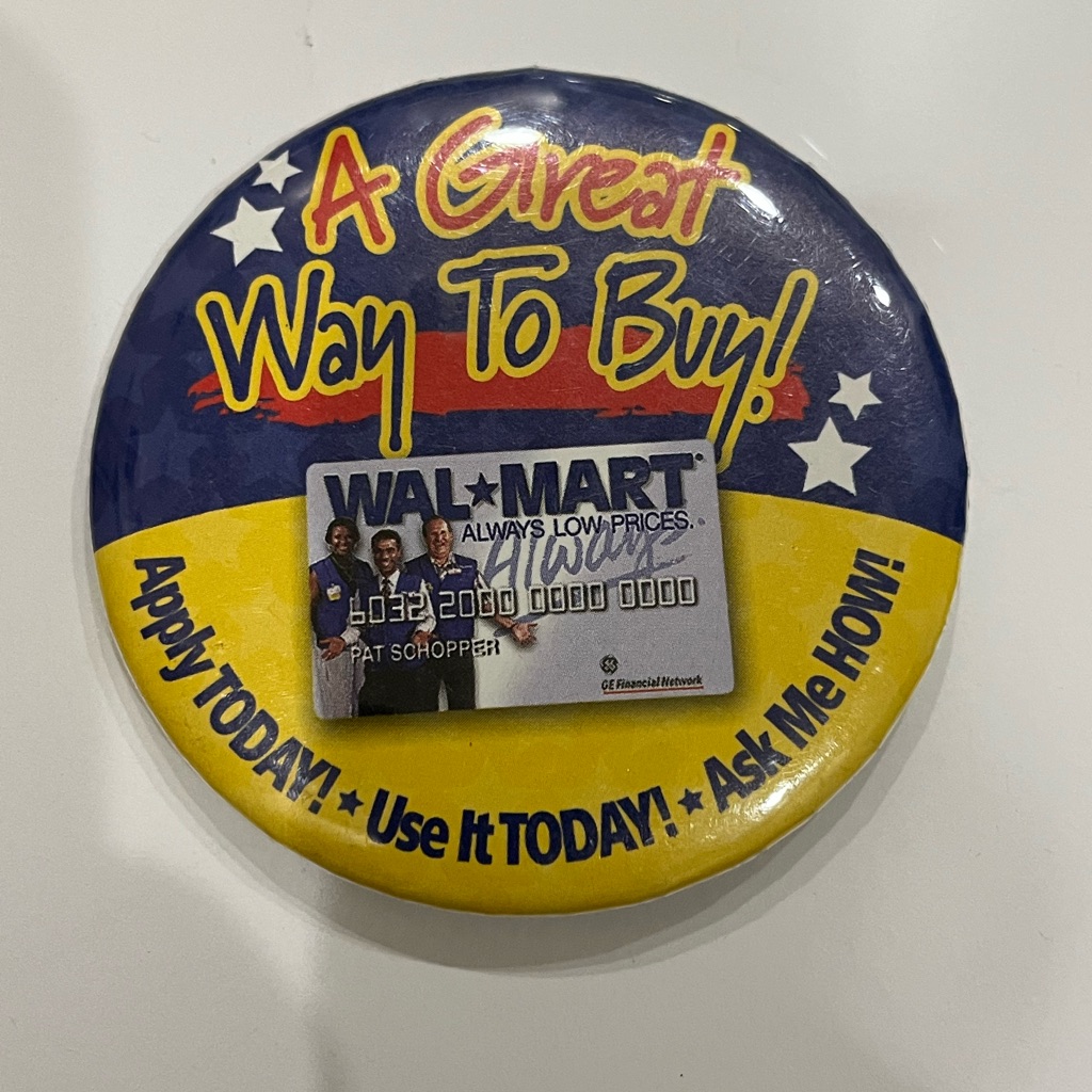 Walmart Employee Credit Card Button Pin